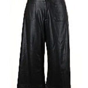 Maeve by Anthropologie Black Leather Colette Pants